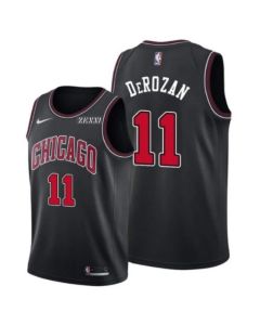 Men's Chicago Bulls #11 DeMar DeRozan Black Edition Swingman Stitched Basketball Jersey