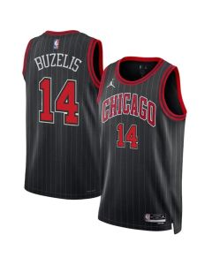 Men's Chicago Bulls #14 Matas Buzelis Black 2024 Draft Statement Edition Stitched Basketball Jersey (Black)