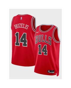 Men's Chicago Bulls #14 Matas Buzelis Red 2024 Draft Icon Edition Stitched Basketball Jersey (Red)