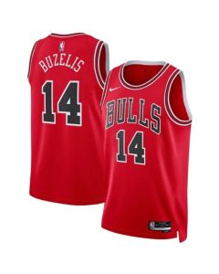 Men's Chicago Bulls #14 Matas Buzelis Red 2024 Draft Icon Edition Stitched Basketball Jersey