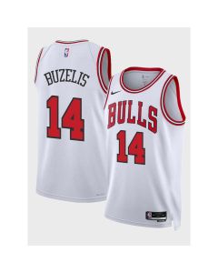 Men's Chicago Bulls #14 Matas Buzelis White 2024 Draft Association Edition Stitched Basketball Jersey (White)