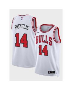 Men's Chicago Bulls #14 Matas Buzelis White 2024 Draft Association Edition Stitched Basketball Jersey