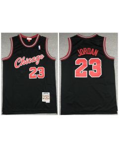 Men's Chicago Bulls #23 Michael Jordan 1997-98 Black Throwback Stitched Jersey