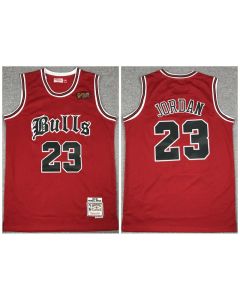 Men's Chicago Bulls #23 Michael Jordan 1997-98 Red Throwback Stitched Jersey