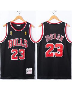 Men's Chicago Bulls #23 Michael Jordan Black 1996-97 Throwback Champions Stitched Jersey