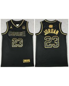 Men's Chicago Bulls #23 Michael Jordan Black Gold Edition Stitched Jersey