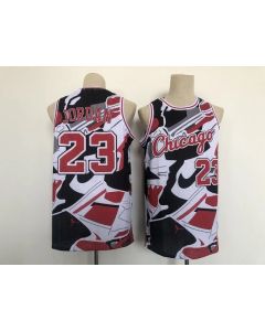 Men's Chicago Bulls #23 Michael Jordan Black/Red/White Throwback Stitched Jersey
