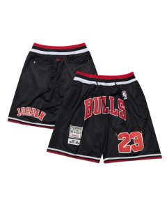 Men's Chicago Bulls #23 Michael Jordan Black Shorts (Style 3)