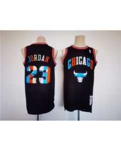 Men's Chicago Bulls #23 Michael Jordan Black Stitched Basketball Jersey (Style 2)
