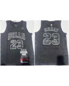 Men's Chicago Bulls #23 Michael Jordan Black Stitched Basketball Jersey (Style 3)