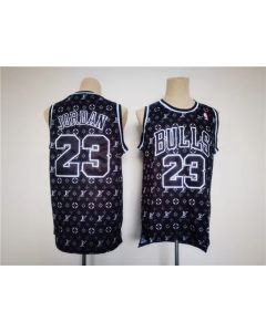 Men's Chicago Bulls #23 Michael Jordan Black Stitched Jersey (Style 7)