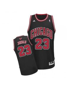 Men's Chicago Bulls #23 Michael Jordan Black Swingman Stitched Basketball Jersey