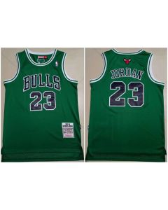 Men's Chicago Bulls #23 Michael Jordan Green Throwback Stitched Basketball Jersey