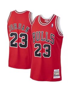 Men's Chicago Bulls #23 Michael Jordan Red 1997-98 Throwback Stitched Jersey