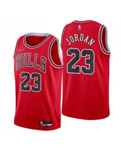 Men's Chicago Bulls #23 Michael Jordan Red 75th Anniversary Stitched Basketball Jersey