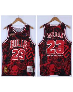 Men's Chicago Bulls #23 Michael Jordan Red/Black 1995-96 Throwback Stitched Jersey