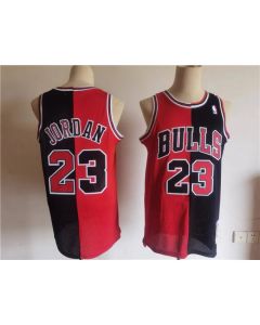 Men's Chicago Bulls #23 Michael Jordan Red /Black Split Throwback Stitched Jersey