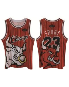 Men's Chicago Bulls #23 Michael Jordan Red Print Basketball Jersey
