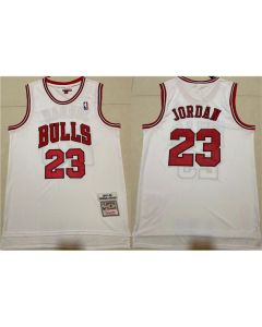 Men's Chicago Bulls #23 Michael Jordan White 1997-98 Throwback Stitched Jersey