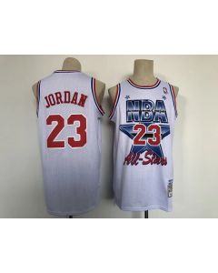Men's Chicago Bulls #23 Michael Jordan White All-star Throwback Stitched Jersey