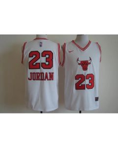 Men's Chicago Bulls #23 Michael Jordan White Bull Head Fashion Stitched NBA Jersey