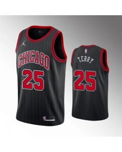 Men's Chicago Bulls #25 Dalen Terry Black Swingman Stitched Basketball Jersey
