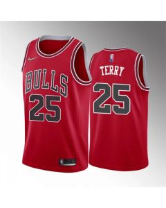 Men's Chicago Bulls #25 Dalen Terry Red 75th Anniversary Stitched Basketball Jersey (Red)