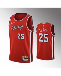 Men's Chicago Bulls #25 Dalen Terry Red 75th Anniversary Stitched Basketball Jersey