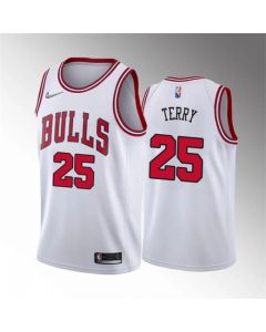 Men's Chicago Bulls #25 Dalen Terry White 75th Anniversary Stitched Basketball Jersey