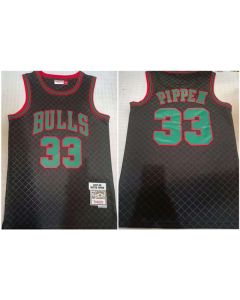 Men's Chicago Bulls #33 Scottie Pippen Black 1997-98 Finals Throwback Stitched Basketball Jersey