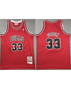 Men's Chicago Bulls #33 Scottie Pippen Red Stitched Basketball Jersey