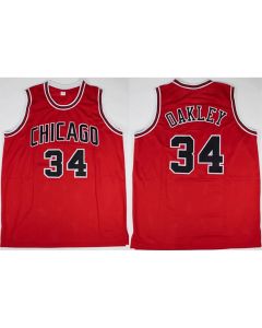Men's Chicago Bulls #34 Charles Oakley Red Basketball Jersey