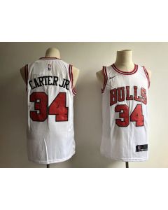 Men's Chicago Bulls #34 Wendell Carter Jr. White Swingman Stitched NBA Jersey