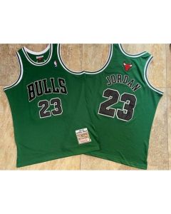 Men's Chicago Bulls #45 Michael Jordan Green Throwback Stitched Jersey
