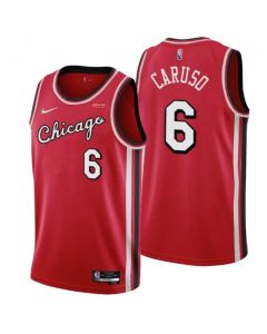Men's Chicago Bulls #6 Alex Caruso 75th Anniversary Red Edition Swingman Stitched Basketball Jersey