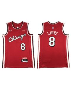 Men's Chicago Bulls #8 Zach lavine 75th Anniversary Red Edition Swingman Stitched Basketball Jersey