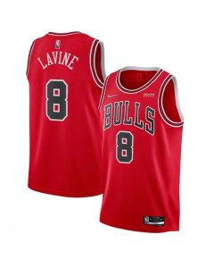 Men's Chicago Bulls #8 Zach LaVine 75th Anniversary Red Swingman Stitched Basketball Jersey