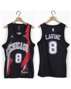 Men's Chicago Bulls #8 Zach LaVine Black Stitched Basketball Jersey (Black)
