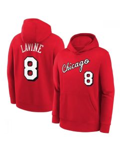Men's Chicago Bulls #8 Zach lavine Red Pullover Hoodie