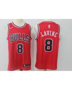 Men's Chicago Bulls #8 Zach LaVine Red Road Stitched NBA Jersey
