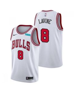 Men's Chicago Bulls #8 Zach LaVine White Edition Swingman Stitched Basketball Jersey