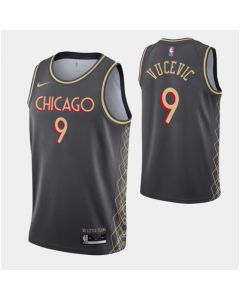 Men's Chicago Bulls #9 Nikola Vucevic Gray City Stitched Basketball Jersey