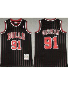 Men's Chicago Bulls #91 Dennis Rodman Black Stitched Jersey
