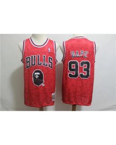 Men's Chicago Bulls #93 Bape 1996-97 A Bathing Ape Bulls Red Stitched NBA Jersey