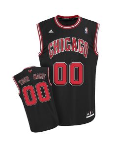 Men's Chicago Bulls Black Authentic Custom Jersey