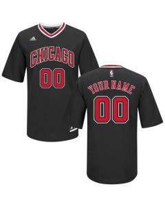 Men's Chicago Bulls Black Customized Short Sleeve Stitched NBA Jersey