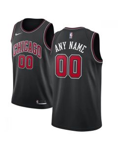 Men's Chicago Bulls Black Customized Stitched NBA Jersey