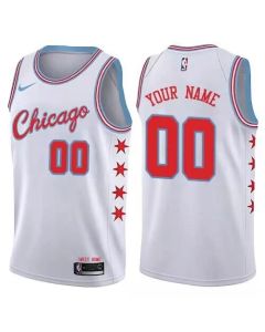 Men's Chicago Bulls Customized White City Edition Swingman Stitched Jersey