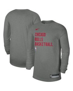 Men's Chicago Bulls Heather Gray 2023/24 Legend On-Court Practice Long Sleeve T-Shirt
