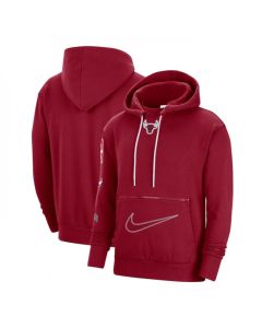 Men's Chicago Bulls Red 2022/23 City Edition Courtside Heavyweight Fleece Pullover Hoodie